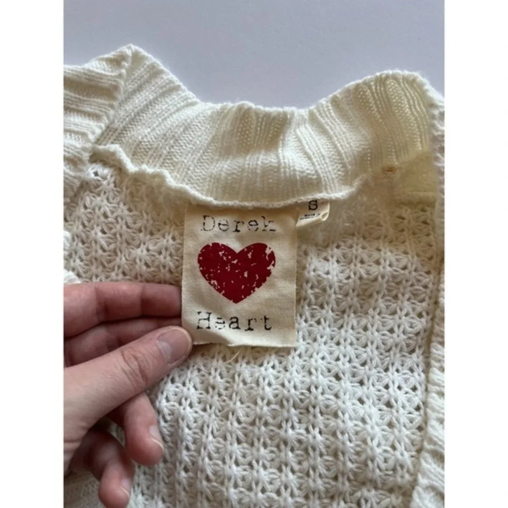 Y2K‎ Belted Chunky Knit Shrug Top Womens Knit White S